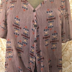 Tie-Front Flowy Blouse